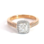 Rose Gold Cushion Cut Diamond Halo Engagement Ring