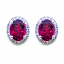 Rubelite & Diamond Halo Earrings