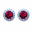 Ruby & Diamond Halo Earrings