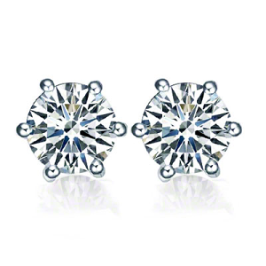 Diamond Stud Earrings -1.48 cts total - G SI2