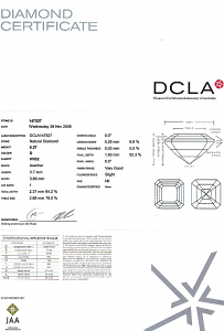 Asscher Cut Diamond 0.27ct - D VVS2