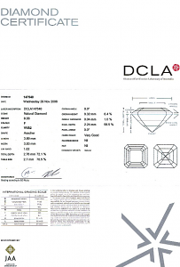 Asscher Cut Diamond 0.29ct - E VVS2