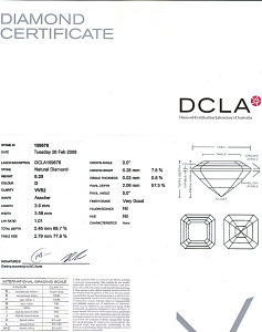 Asscher Cut Diamond 0.25ct - D VVS2