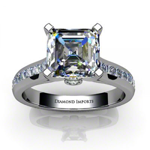 Asscher Diamond Ring Channel Set