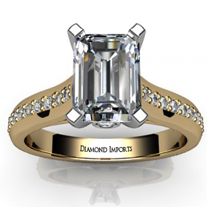 Emerald Diamond Ring Channel Set