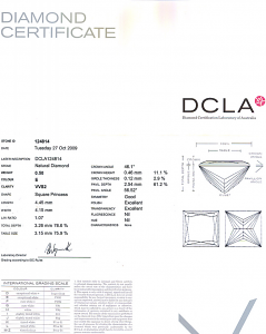 'Delia' Diamond Engagement Ring - Princess 0.50ct E VVS2