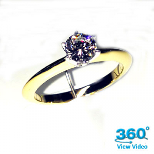 'Classic' Diamond Engagement Ring - Round 0.46ct - F VS1