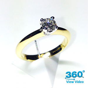 'Classic' Diamond Engagement Ring - Round 0.45ct - H VS1