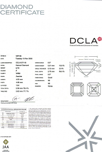 Asscher Cut Diamond 0.74ct - F VVS2