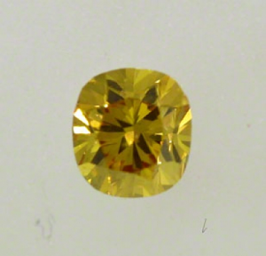 Cushion Cut Diamond 0.53ct - Fancy Deep Yellow SI1