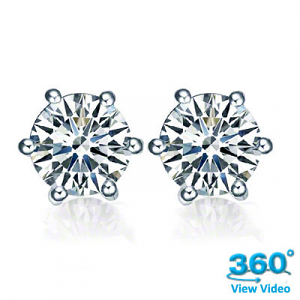 Diamond Stud Earrings - 0.44 carats total E/F VS1