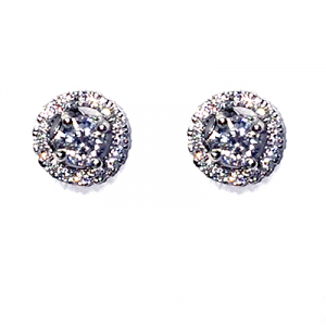 Halo Diamond Stud Earrings 0.51 carats total G /H SI 