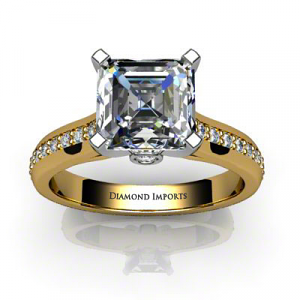 Asscher Diamond Ring Channel Set