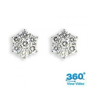Diamond Cluster Earrings - 0.58 carats total 