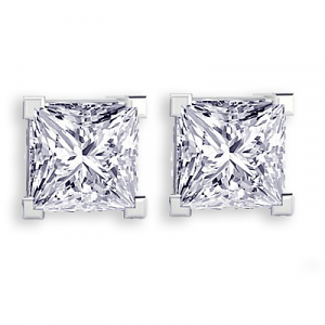 Princess Diamond Earrings - 0.52 carats total J VVS2 – Certified  