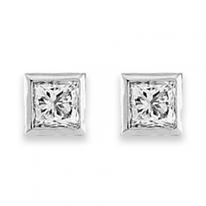 Princess Diamond Earrings - 0.20 carats total F/G VS2