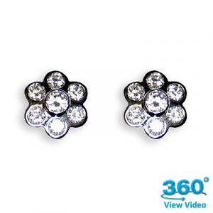 Flower Diamond Earrings - 0.32 carats total
