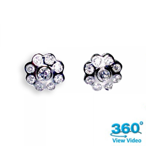 Flower Diamond Earrings - 0.78 carats total