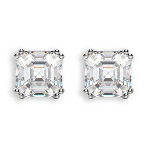 Asscher Diamond Earrings 0.60 carats total E VVS1 – Certified 
