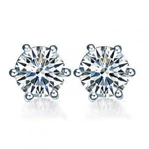 Diamond Stud Earrings - 1.20 carats total G SI1 - GIA Certified 
