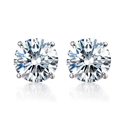 Diamond Stud Earrings - 1.02 carats total F VS2 - GIA Certified  