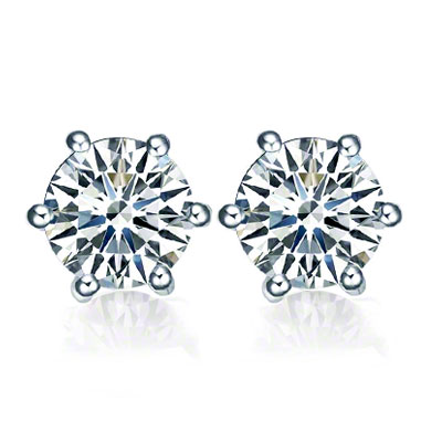 Diamond Stud Earrings - 0.60 carats total E VVS1 - GIA Certified 