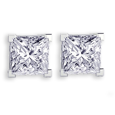 Princess Diamond Earrings - 0.62 carats total E VS1 – Certified