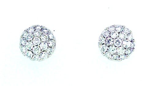 Diamond Dome Earrings - 1.02 carats total