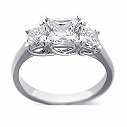 Princess Cut Diamond 3 Stone Ring