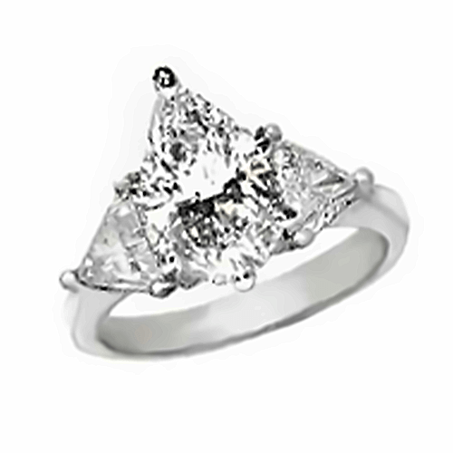 Pear Shape Diamond 3 Stone Ring