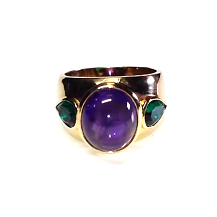 Amethyst & Emerald Dress Ring