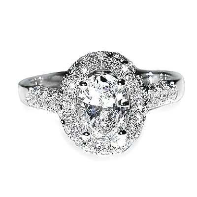 'Halo' Engagement Ring - Oval Diamond