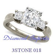 Princess 3 Stone Diamond Ring