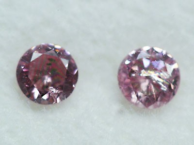 Argyle Round Brilliant Cut Diamond Pair Fancy Pink 0.148ctw
