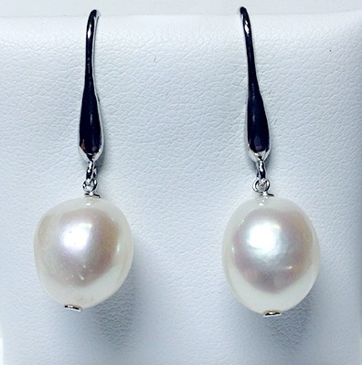 'Ikecho Pearls' Sterling Silver Freshwater Pearl Drop Earrings