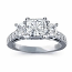 Princess Cut Diamond 3 Stone Ring