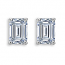 Emerald Cut Diamond Earrings 1.10 carats total E /F VS – Certified 