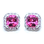 Pink Spinel & Diamond Halo Earrings 