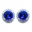 Sapphire & Diamond Halo Earrings 