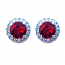 Ruby & Diamond Halo Earrings  