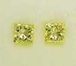 Fancy Yellow Princess Cut Diamond Pair  0.37ct - Fancy Yellow