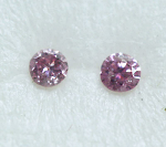 Argyle Round Brilliant Cut Diamond Pair Fancy Pink 0.048ctw