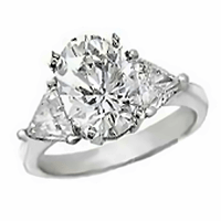 Oval Shape Diamond 3 Stone Ring