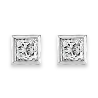 Princess Diamond Earrings - 0.59 carats total F VS
