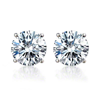 Diamond Stud Earrings - 1.04 carats total F SI1 - GIA Certified