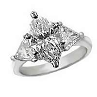 Marquise Cut Diamond 3 Stone Ring