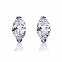 Marquise Diamond Earrings - 0.60 carats total D VS1 - GIA Certified  