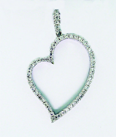 Heart Pendant Set with Round Brilliant Cut Diamonds