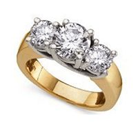 Round Diamond 3 Stone Ring