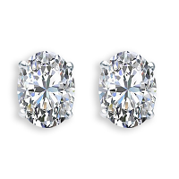 Oval Diamond Earrings 0.61 carats total D VVS – GIA Certified